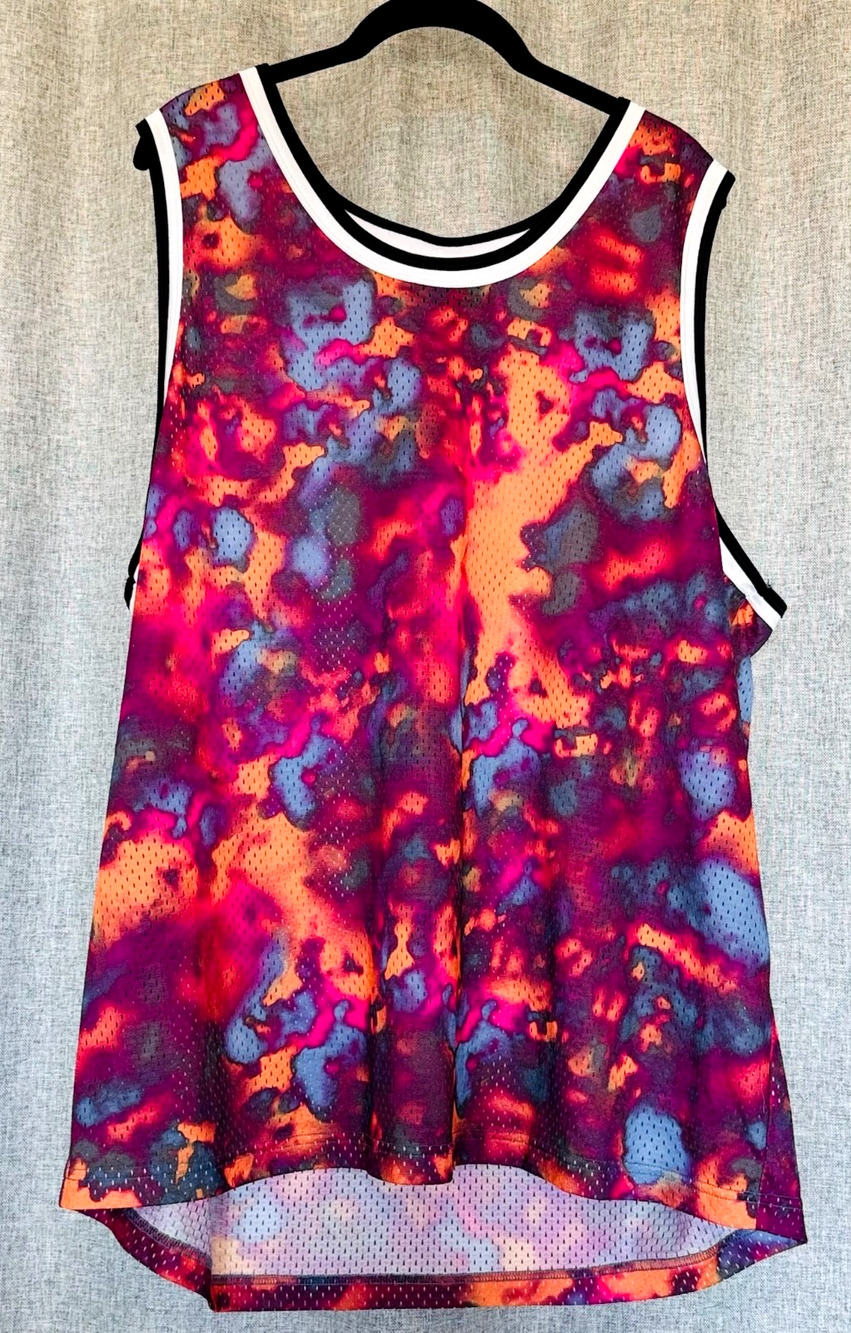 No Boundaries Tank XXL Colorful Tie Dye Sleeveless Jersey Workout Athleisure